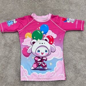 S Women’s PINK rash guard BJJ grappling continuous flow Cinna More Rolls CFBJJ
